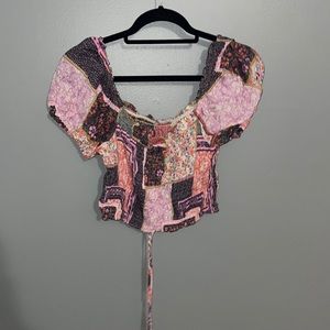 PatchWork Drawstring Crop